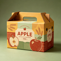 Carton d'expédition ondulé personnalisé avec poignée, impression couleur, laminage étanche, qualité alimentaire pour fruits frais d'Europe centrale, modèle ACB01