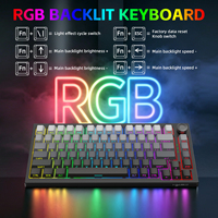 Nouvel Arrivage Clavier Mécanique Sans Fil Gaming HXSJ X81 75% 3 Modes, Keycaps PBT, Rétroéclairage RGB, Rechargeable 8000mAh pour Ordinateur Portable et Jeux