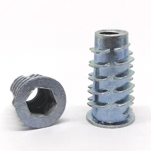 Hot selling Nut Manufacturer Type D Steel Galvanized Allen Drive Threaded Wood Insert Nut