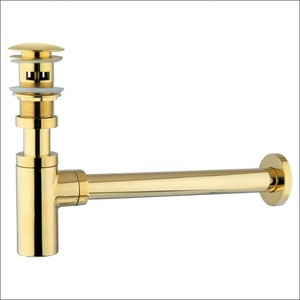 Or et laiton brossé 1 1/4 bouteille ronde de toilette piège de bouteille de déchets ensemble complet de <span class=keywords><strong>plomberie</strong></span> combiner les <span class=keywords><strong>accessoires</strong></span> - Product Image 1