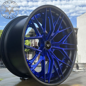 Jantes forgées personnalisables en fibre de carbone bleues pour voitures, 17-24 pouces, 8J-12J, compatibles avec Toyota Supra, <span class=keywords><strong>Ford</strong></span> <span class=keywords><strong>Mustang</strong></span>, PCD CB personnalisé - Product Image 5