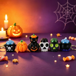 FUSEJOY3DPrint Serie Halloween Llavero Clicker de Calabaza y Esqueleto, Colgante Antiestrés - Product Image 3
