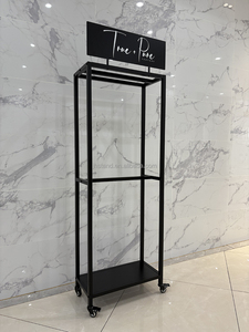 Soporte de Exhibición de Pie para Extensiones de Cabello Humano con Logo Personalizado, Estante Metálico para Pelucas en Tienda, Color Negro, Dorado y Plateado - Product Image 3