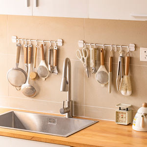 Gancho Adhesivo <span class=keywords><strong>para</strong></span> Pared, Sin Taladro, Impermeable, Barra Multiusos <span class=keywords><strong>para</strong></span> Baño y Cocina, Organizador de Toallas y Utensilios - Product Image 2