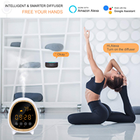 Diffuseur d'huiles essentielles intelligent moderne pour la maison, nébuliseur, humidificateur intelligent, horloge avec assistant Google