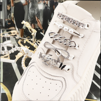 FASTLACES Clips de chaussures en métal Aglet or et argent brillant strass breloques pour baskets décorations de lacet de luxe