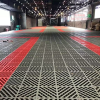 Dalles de sol modulaires rigides d'usine 40x40, sol en plastique pour lavage de voitures, dalles de sol pour garage