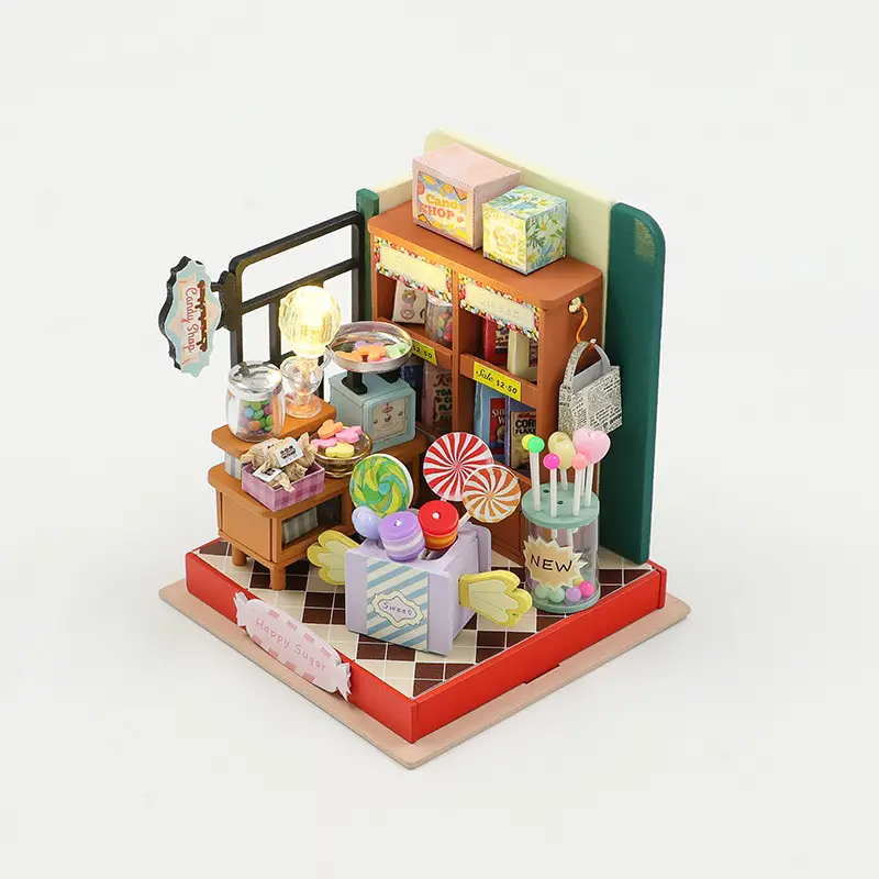 Kit per la casa delle bambole in miniatura, fatto da te in legno, casa con Led, Mini Kit modello per adulti, regali unici per ragazzi