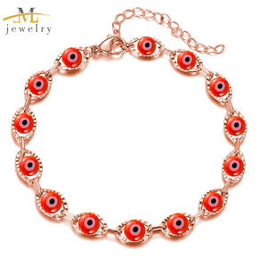 JML Hot Sale 14 Karat vergoldet versilbert Türkisch Evil Eyes Fußkettchen Perlen Armband für Mädchen Vintage Schmuck Oro Laminado Mujer Brazalete - Product Image 6