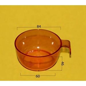 Durable PS Orange Transparent <b>Plastic</b> Cup with Handle Disposable Aviation <b>Drinkware</b> for Airline Beverage Serving - Product Image 2
