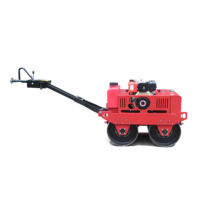 Mini-compacteur vibrant à double tambour de marque FEIHU, 640 kg, moteur Kama avec pompe et moteur