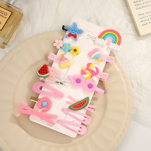 14 pezzi corei simpatici carini di frutta animale dei cartoni animati per bambini ragazza principessa fermaglio per capelli Set di accessori per capelli Color caramella - Product Image 3