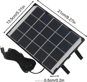 6W <b>5V</b> Portable Solar Panels, Adjustable Mount USB Solar Charger Power Bank, Outdoor Solar Panel for Camera, Lantern, Fan, Power - Product Image 6