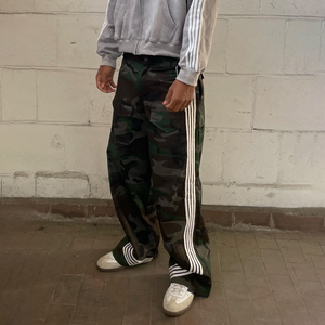 กางเกงวอร์มผ้าไนลอนแนวสตรีทสำหรับผู้ชายกางเกงวอร์มลำลองแนวสตรีทแบบเปิด<span class=keywords><strong>ขา</strong></span>กว้างระบายอากาศได้ลายพรางต้นไม้ออกแบบได้ตามต้องการ - Product Image 4