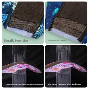 Leak Proof Winged 4PCS 19*25CM Sanitary Napkin Panty Liners Bamboo Charcoal Reusable Menstrual <strong>Pads</strong> for <strong>Swimming</strong> - Product Image 4
