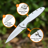 Couteau pliant d'extérieur LEEK 1660, couteau de chasse tactique, couteau de poche en acier inoxydable, manche en aluminium aéronautique, couteaux de survie pour le camping