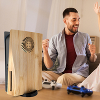 Neue hölzerne Hartplastik-Entlüftung platte Ersatz-Seitenplatten-Schalen abdeckung für Playstation 5 Disc Edition Holz farbe