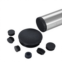 Bouchon de tuyau rond en acier inoxydable Wayhive WH-FND-0205 noir/blanc personnalisable, capuchon d'étanchéité anti-poussière pour pieds de table et de chaise