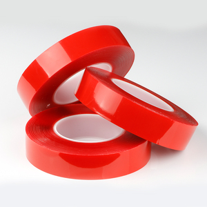 Cinta Adhesiva de Doble Cara Transparente, Súper Resistente, Sin Costuras, Gruesa, de Fondo Rojo, Lavable y Reutilizable - Product Image 1