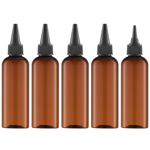 Empty 60ml 100ml 150ml clear <b>Plastic</b> Hair Oil Squeeze Applicator Packaging Bottle With Twist-open Dispensing <b>Cap</b> - Product Image 1