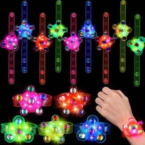 Bracelet lumineux LED à succès <span class=keywords><strong>pour</strong></span> enfants, bracelet lumineux en plastique Pop It, fidget spinner, cadeaux de fête d'anniversaire - Product Image 4