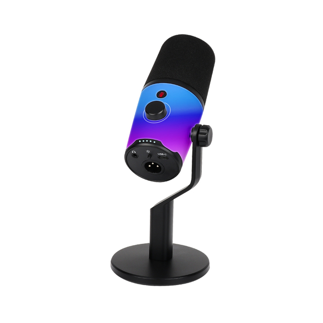 USB Gaming Microphone RGB Light Desktop Stand Gain Control One Touch Mute for Podcast Live Stream Recording Factory Made