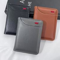 Dompet untuk Pria Tempat Kartu Saku PU Halus Berukir Dompet Uang Portabel Minimalis Uniseks