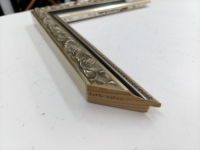 Moldura de Madera Sólida Negra y Plateada con Grabado Floral, Estilo Vintage para Cuadros Clásicos al Óleo