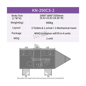 Toilettes de camping-car en panneaux sandwich, toilettes portables préfabriquées en EPS pour location extérieure mobile - Product Image 2