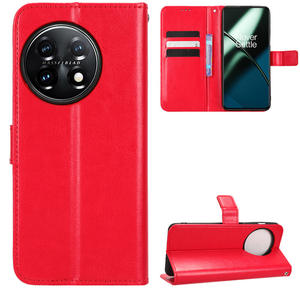 Lujo Crazy Horse PU cuero Flip Phone Case Wallet teléfono móvil contraportada con correa para Oneplus 6 7 8 9 10 11 12 R T Pro - Product Image 4