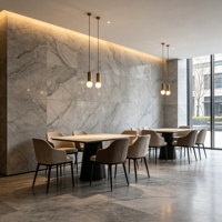 Carrelage mural en pierre frittée gris calcaire 6 mm, aspect pierre naturelle mate, 1200x2700 mm