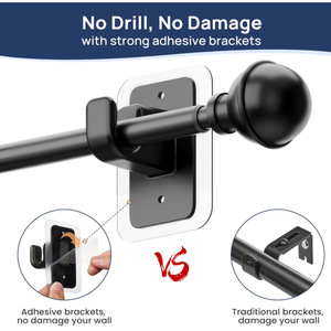 Современный самоклеящийся кронштейн для карниза из ПК без сверления, прочный, экологичный, с крючком для подвешивания штор, простая установка - Product Image 5