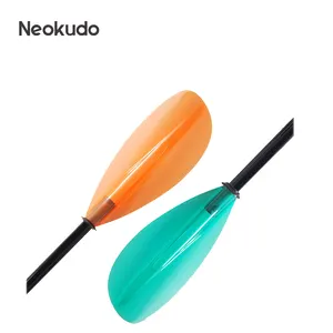 OEM transparent color PC blade fiberglass shaft kayak paddle for kayak