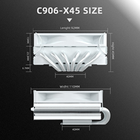 Refroidisseur de type push FEZCOOL C906-X45, 6 caloducs, boîtier ITX tout-en-un, compatible 1700/115x/AM4 ARGB