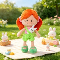 Poupées en peluche personnalisées Soft Girl OEM ODM, figurines humaines rembourrées avec mini-animaux de compagnie, cadeau personnalisé pour enfants, vente en gros