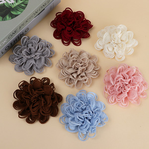 Broches de Flores de Chifón en 3D, Adornos Decorativos Circulares Tejidos a Mano para Ropa y Accesorios - Product Image 1
