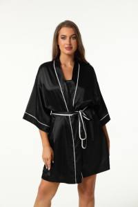 Vestaglia da Donna in Raso con Scollo a V - Abbigliamento da Notte Traspirante con Maniche, Morbido come Seta, per il Comfort Domestico - Disponibile in Magazzino USA, Vendita all'Ingrosso - Product Image 3