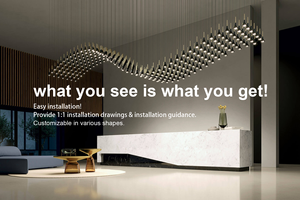 厨房酒店客厅卧室餐厅吊灯和吊灯的发光二极管线性吊坠北欧装饰照明 - Product Image 2