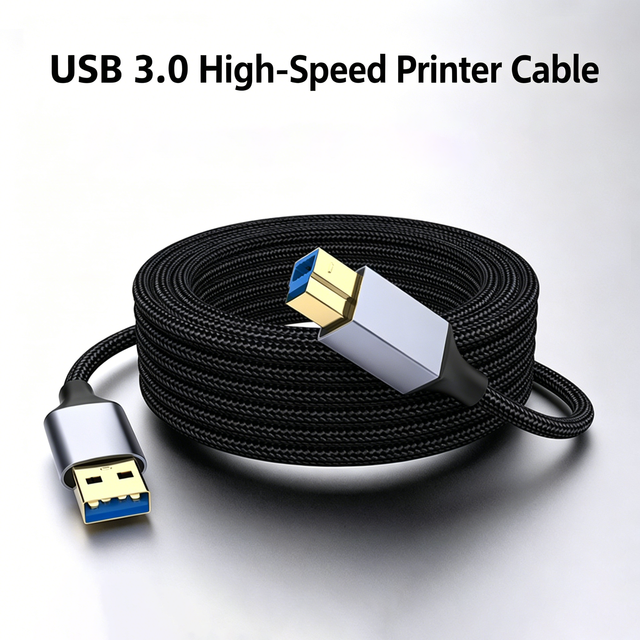 Super Speed USB3.0 Type a Male to B Male Data Cable 5Gbps High Speed Cord for Printer Scanner External Hard Drive Box Computer
