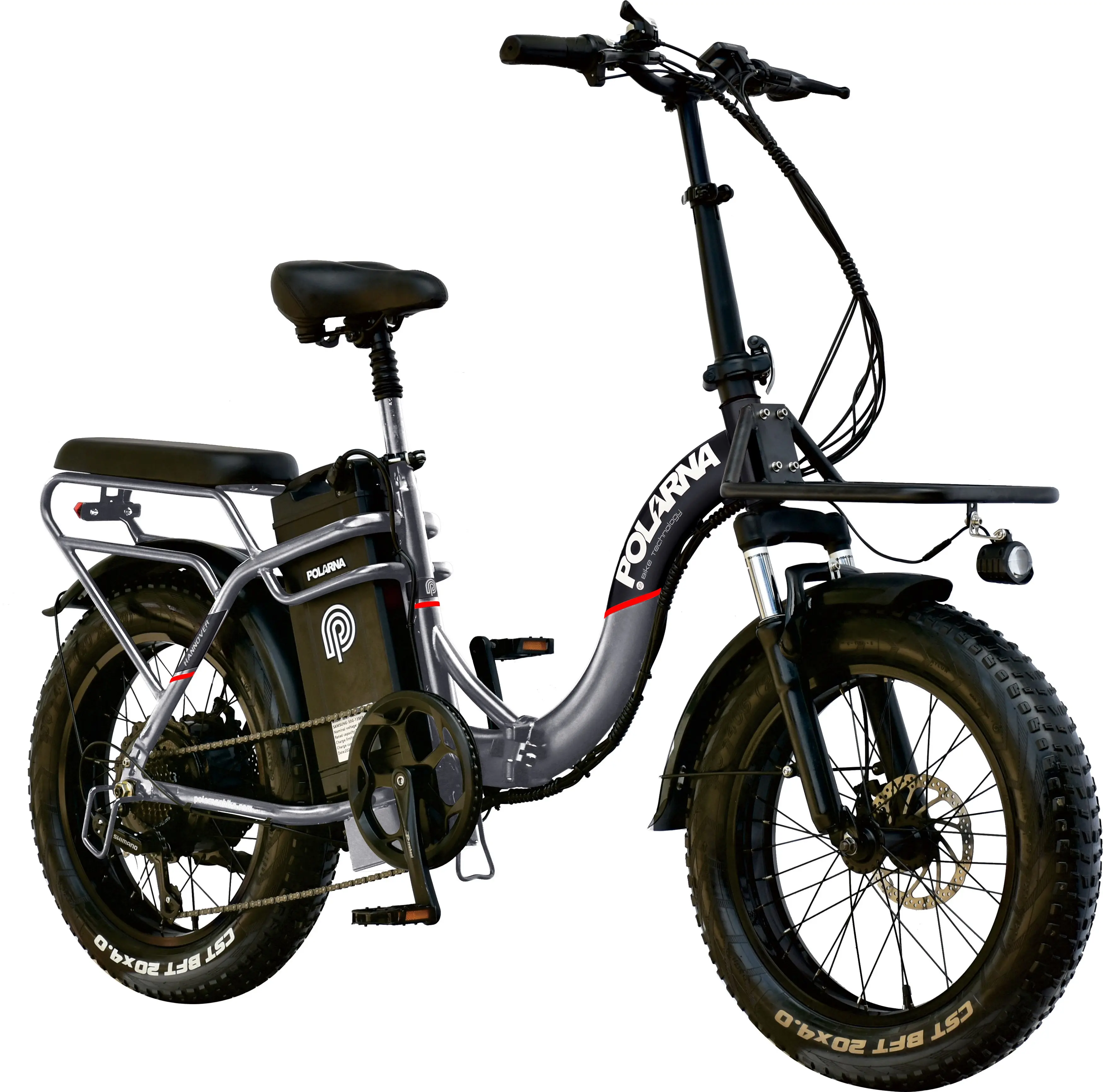 POLARNA 20 "x 4.0" 팻 타이어 전기 접이식 자전거 750W 강력한 30AH 장거리 이동식 배터리 28MPH 통근 Ebike 도시 도로