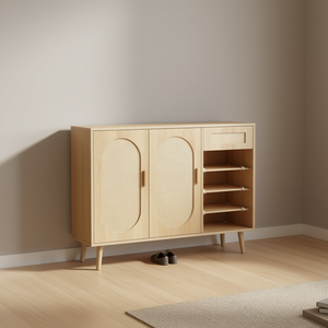 Mobile Moderno Portascarpe a 3 Ante in Legno con Ripiani Regolabili, Arredamento d'Accento per Soggiorno, Camera da Letto o Corridoio Come da Immagine - Product Image 2