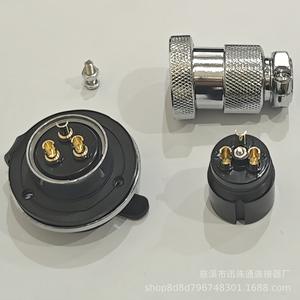 Conector de Aviación GX25DF25 M25 de 2-12 Pines, Aleación de Zinc, Niquelado, Contacto de Cobre Chapado en Oro - Product Image 4