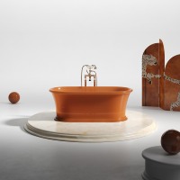 Baignoire autoportante en résine de style français couleur jade Hetian avec certificat CE pour maison de luxe