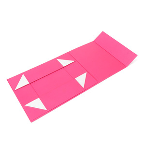 Boîte cadeau pliable magnétique rose vif personnalisée de luxe, emballée à plat, boîte en papier rigide pliable - Product Image 2