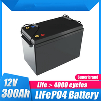 Batería de Almacenamiento Lifepo4 de 12V 300Ah con Pantalla LCD Integrada para Equipos de Energía Solar Residencial, RV, Marino y Yate