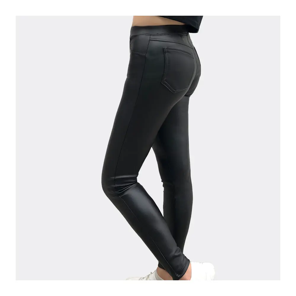 Hot sale slimming stretch fashion lady women PU faux leather leggings