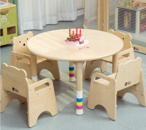 Eibele Baby Learning Center Bear Animal de madera Silla para niños pequeños Muebles para niños Muebles de madera para niños - Product Image 1