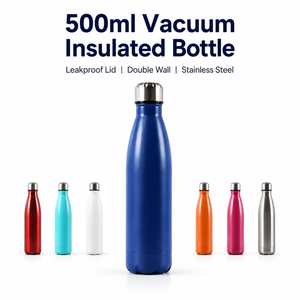 Pronta per la Spedizione: Bottiglia d'Acqua Classica a Forma di Cola da 500ml in Acciaio Inox da 17oz, Rivestita a Polvere, Isolamento Sottovuoto, Logo Personalizzabile - Product Image 2