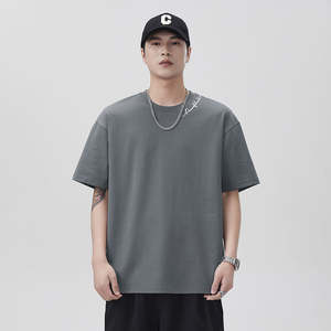 Camiseta Extra Grande de Algodón 100% de 210 GSM con Logotipo Personalizado, Cuello Grueso, Diseño Sólido, Tejido de Punto, Camiseta Estampada - Product Image 2