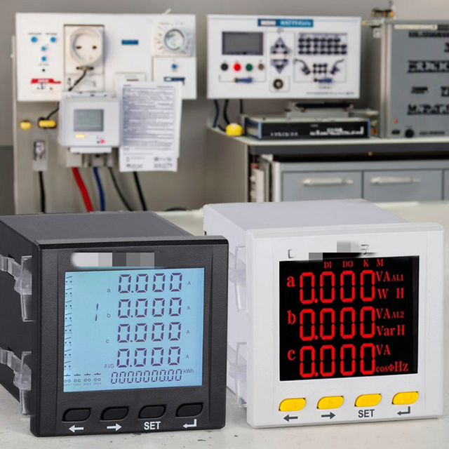 Single Digital Display LCD Combination Meter Intelligent Multi-Purpose Power Instrument for Three-Phase Current Voltage